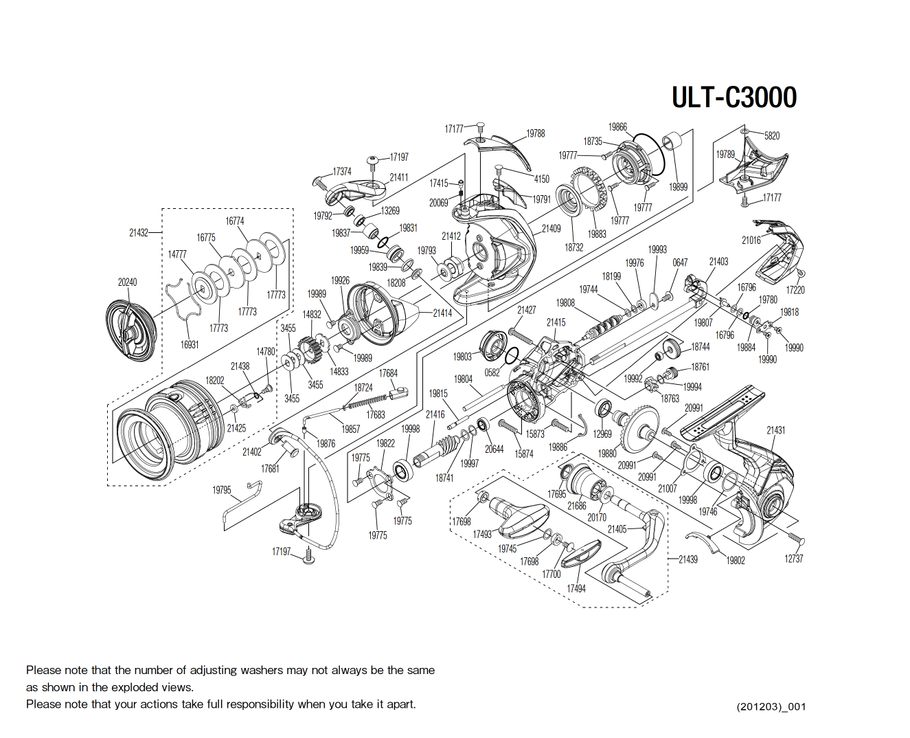 Ultegra C3000 FC Reel Spare Parts