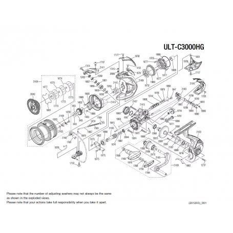 Ultegra C3000 FC HG Reel Spare Parts