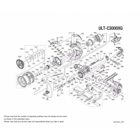 Ultegra C3000 FC XG Reel Spare Parts