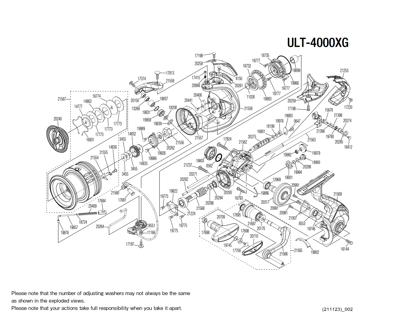 Ultegra 4000 FC XG Reel Spare Parts