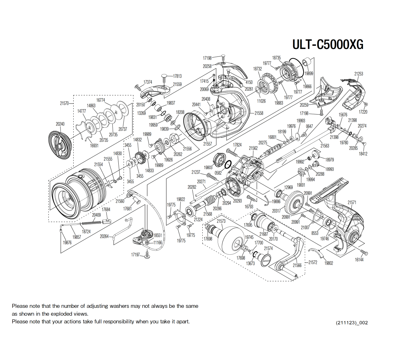 Ultegra C5000 FC XG Reel Spare Parts