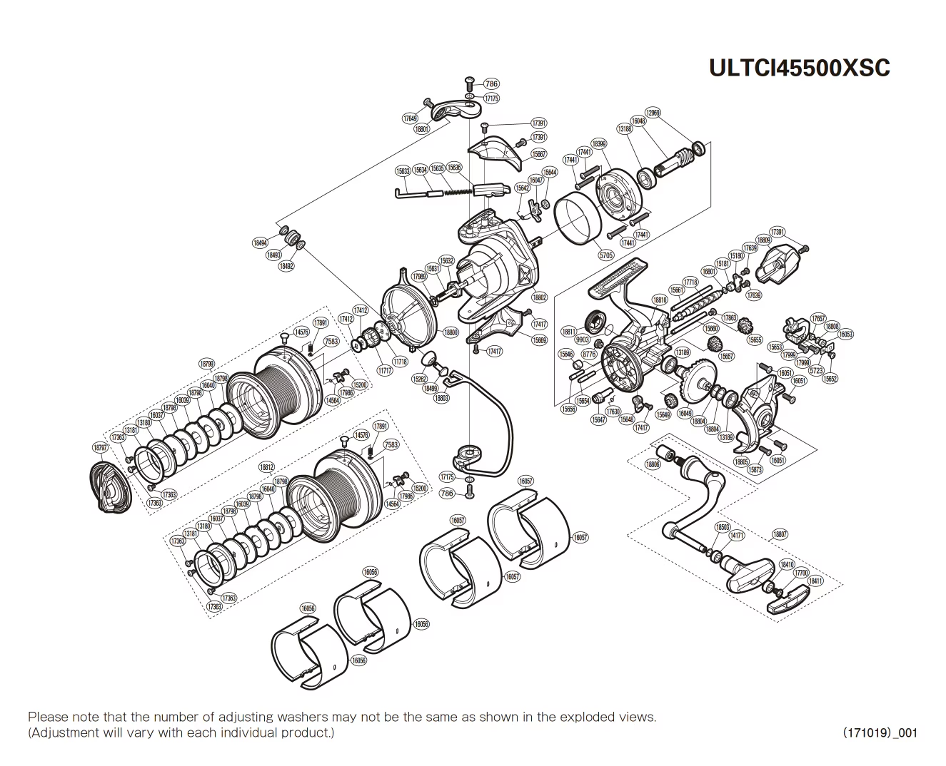 Ultegra 5500 CI4+ XSC Makaraları için Yedek Parçalar