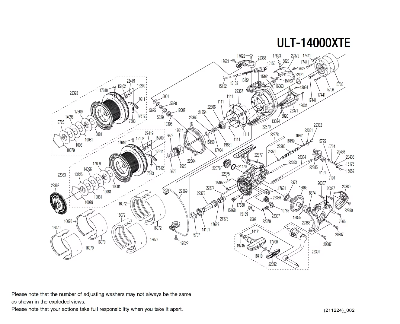 Ultegra 14000 XTE Makaraları için Yedek Parçalar