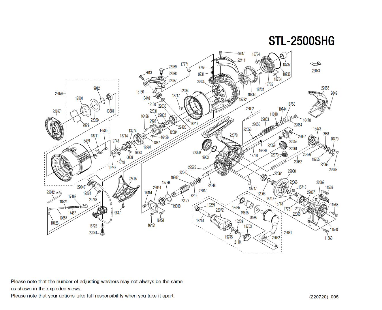 Stella 2500S FK HG Reel Spare Parts