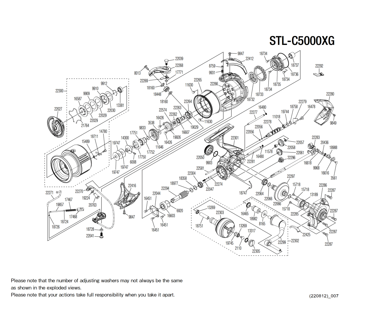 Stella C5000 FK XG Reel Spare Parts