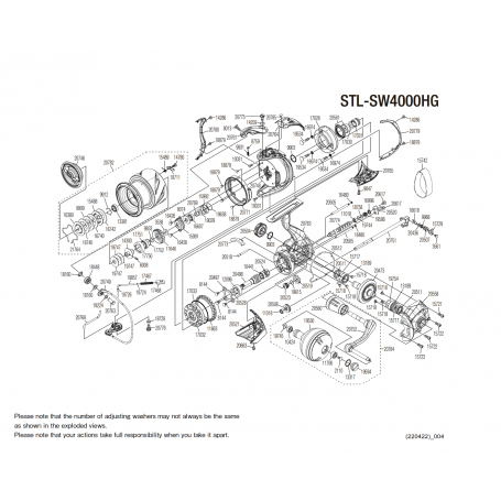 Stella 4000 SW C HG Reel Spare Parts