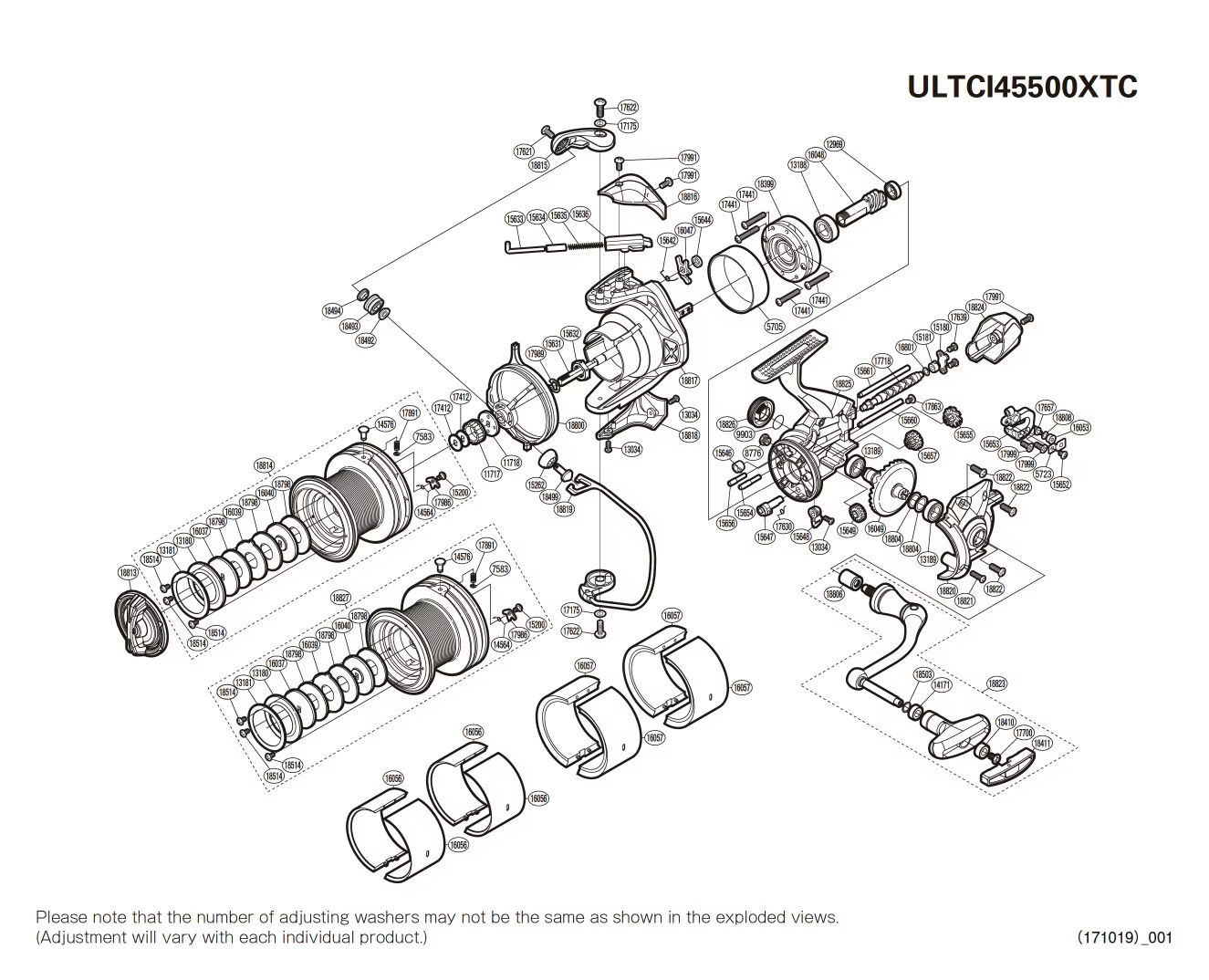 Despiece Carrete Ultegra 5500 CI4+ XTC