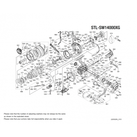 Stella 14000 SW C XG Makaraları için Yedek Parçalar