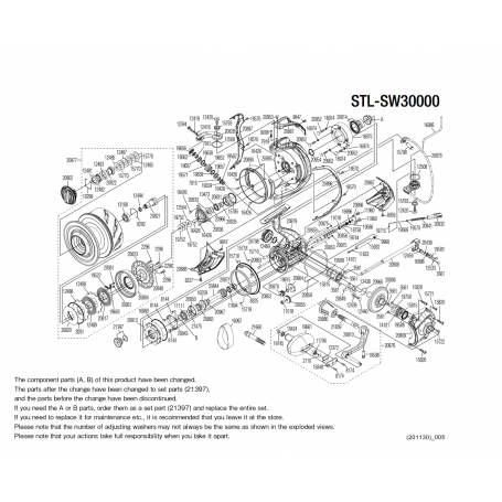 Stella 30000 SW C Reel Spare Parts
