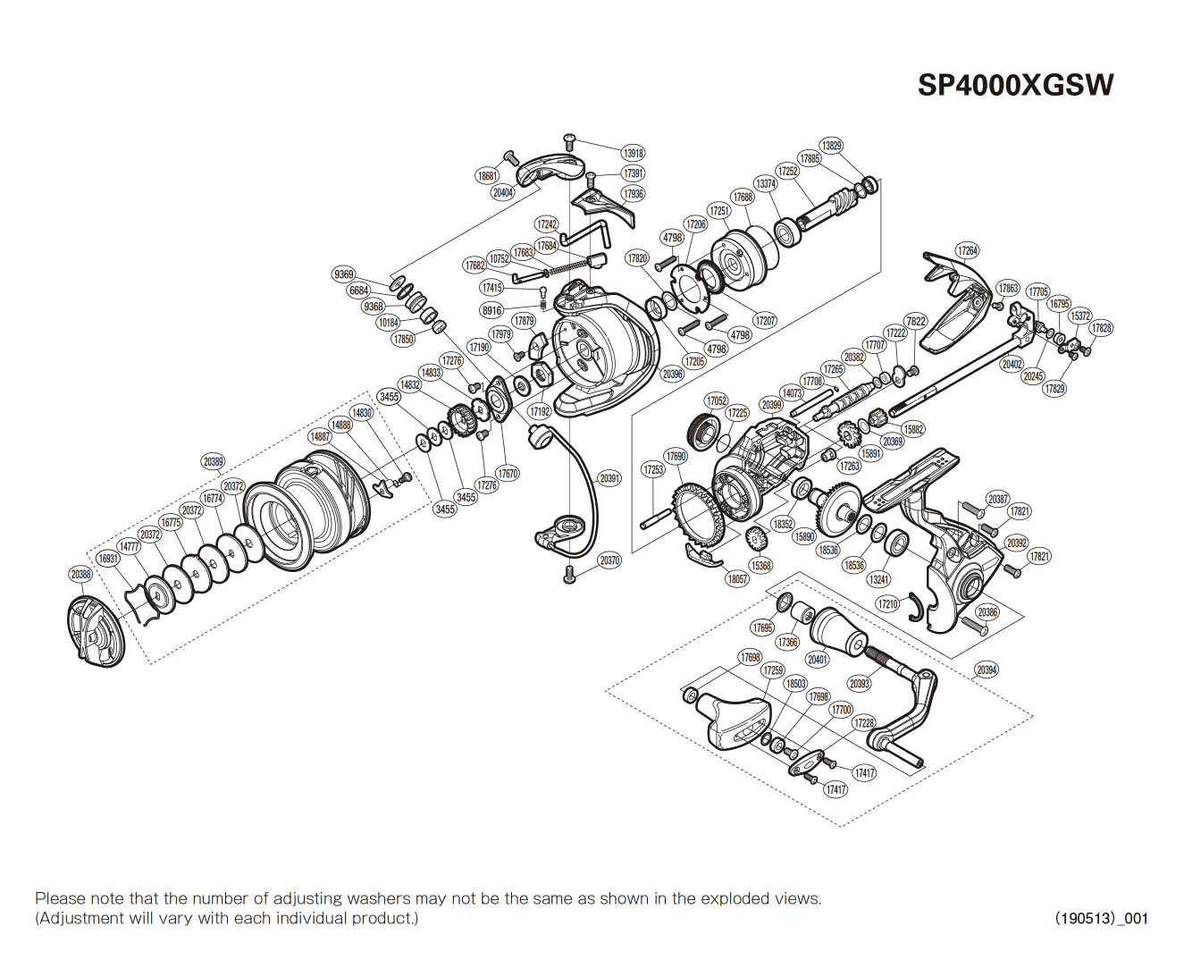 Despiece Carrete Spheros 4000 SW XG