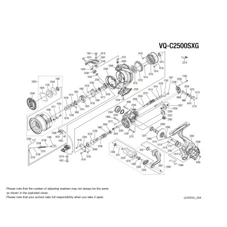 Vanquish C2500S FC HG Reel Spare Parts