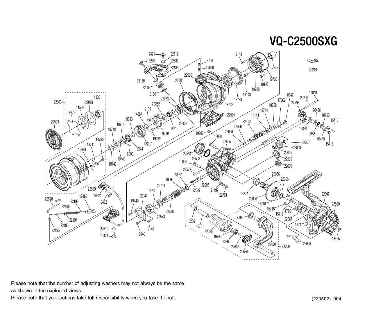 Despiece Carrete Vanquish C2500S FC HG
