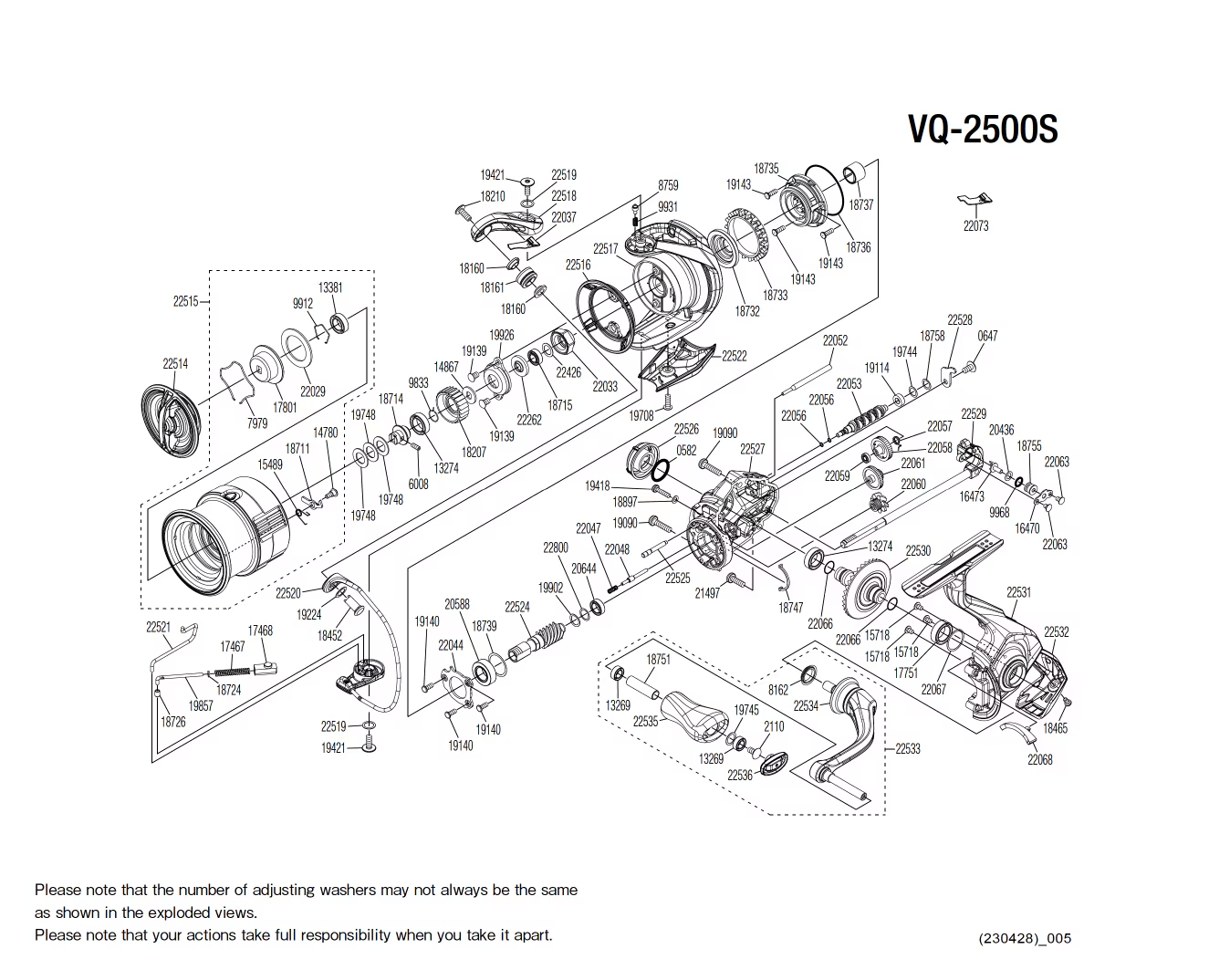 Onderdelen voor Vanquish 2500S FC molens