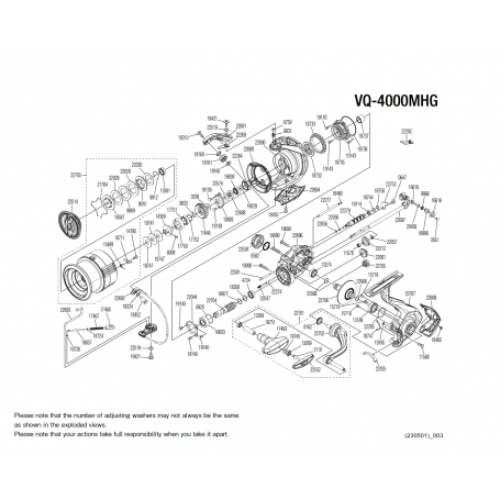 Vanquish 4000M FC HG Reel Spare Parts
