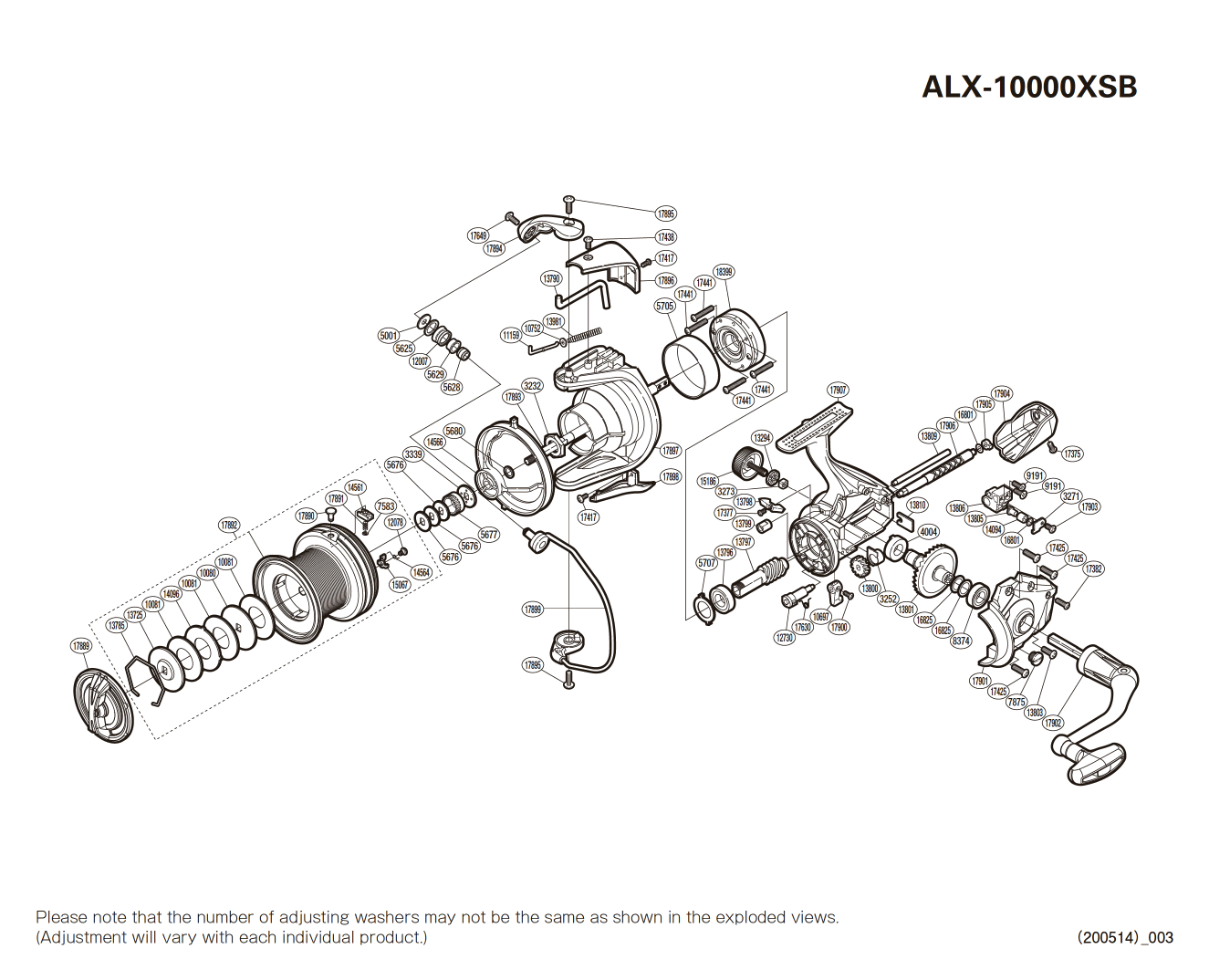 Despiece Carrete Aerlex 10000 XSB