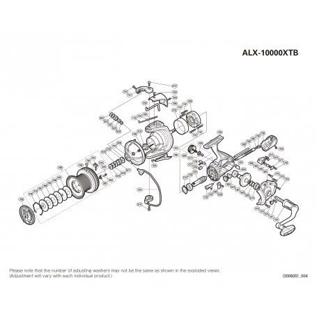 Aerlex 10000 XTB Reel Spare Parts