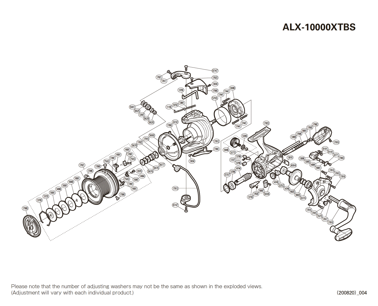 Aerlex 10000 XTB Spod Reel Spare Parts