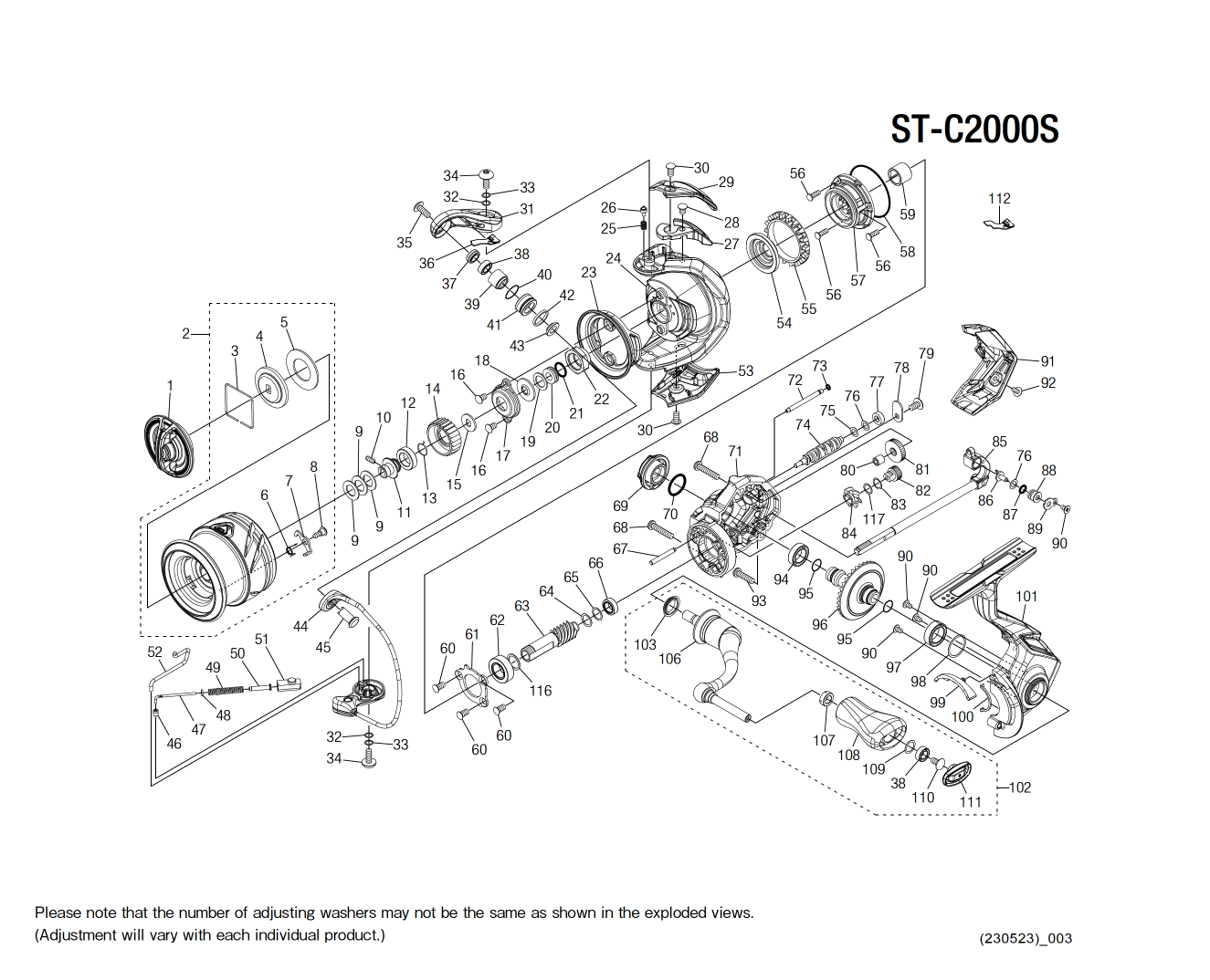 Despiece Carrete Stradic C2000 S FM