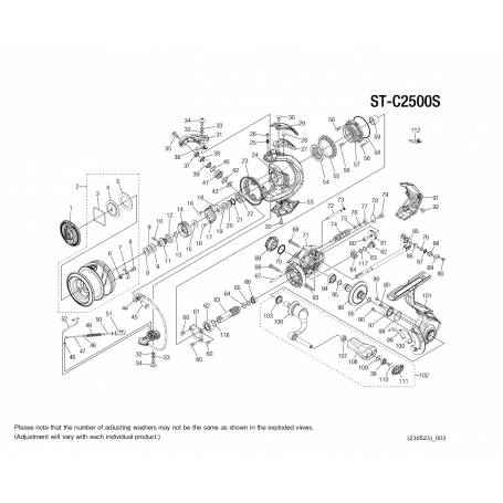 Stradic C2500 S FM Reel Spare Parts