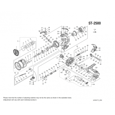 Stradic 2500 FM Reel Spare Parts