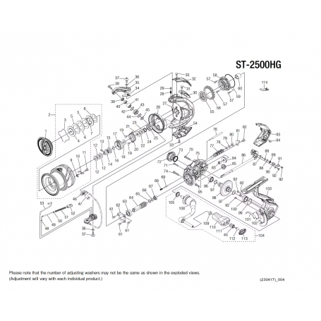 Stradic 2500 HG FM Reel Spare Parts