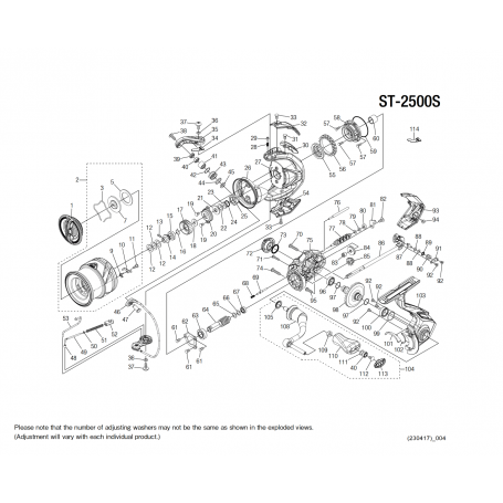 Stradic 2500 S FM Reel Spare Parts