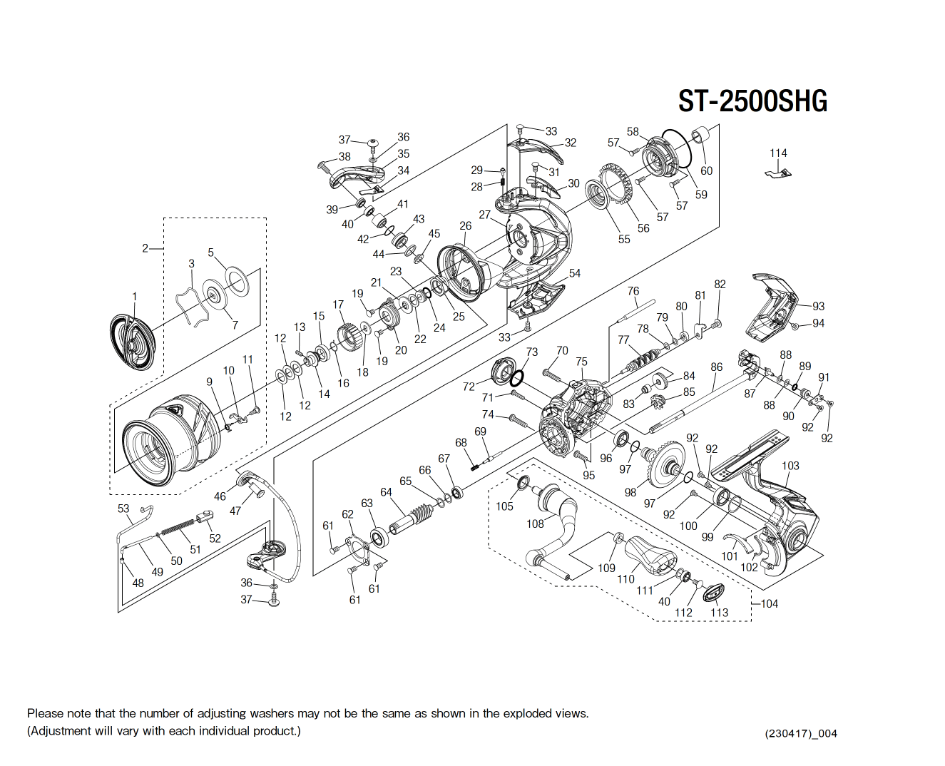 Pièces détachées Stradic 2500S HG FM
