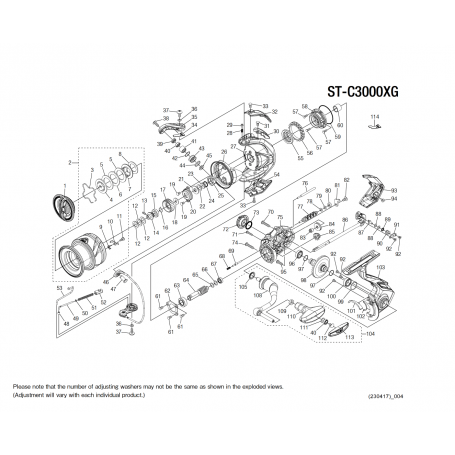 Stradic C3000 XG FM Reel Spare Parts