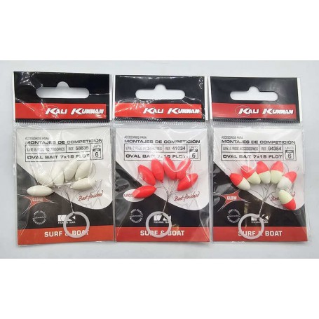 Perlas Flotantes con Stopper 7x15 Oval Bait - Kali Kunnan - Perfectas para Pesca de Alta Calidad