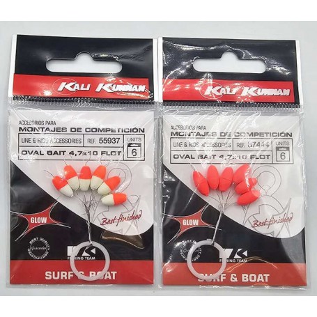 Perlas Flotantes con Stopper 4.7x10 Oval Bait - Kali Kunnan - Perfectas para Pesca de Alta Calidad