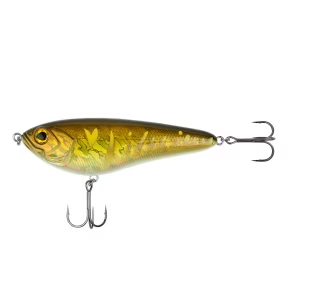 Iscas Jerkbait Shimano Lure Yasei Javelin para Lúcio 160mm Brown Gold Tiger - 100g