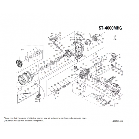 Stradic 4000M HG FM Reel Spare Parts
