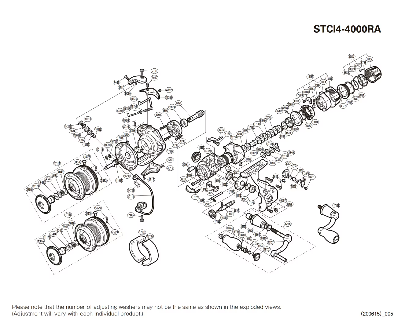 Stradic 4000 CI4+ RA Reel Spare Parts