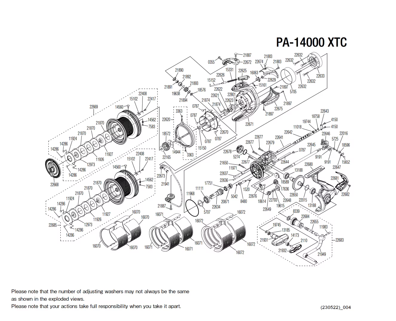 Ersatzteile für Power Aero 14000 XTC Rollen