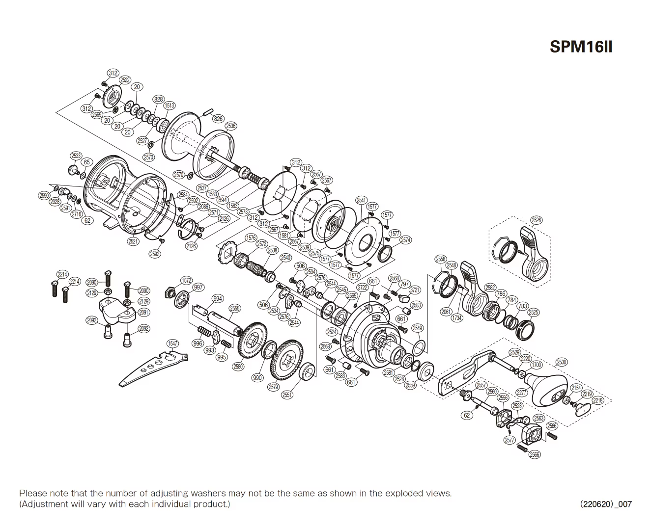 Pièces détachées Speedmaster II 16lb droitier