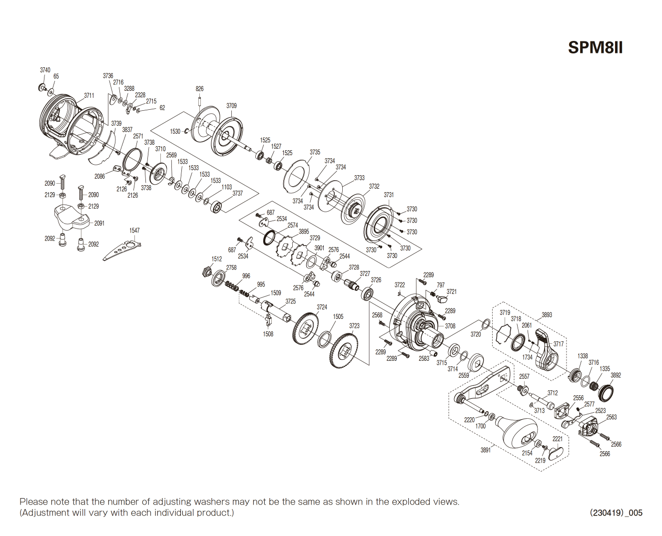 Peças de reposição para Speedmaster ll 8lb destro
