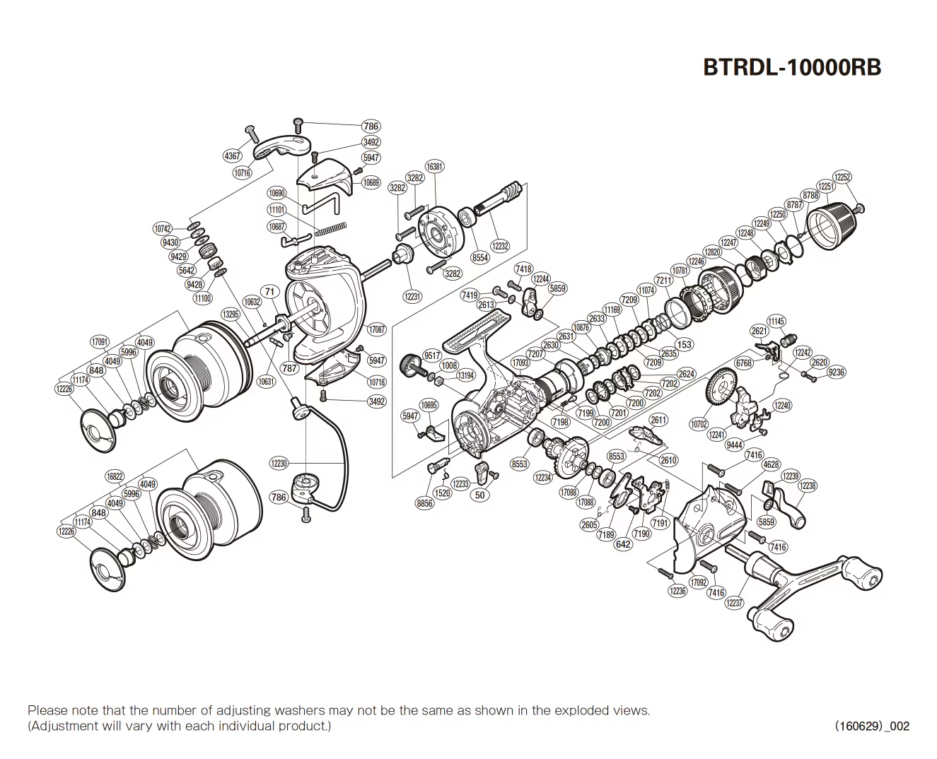 Onderdelen voor Baitrunner 10000 DL-RB molens