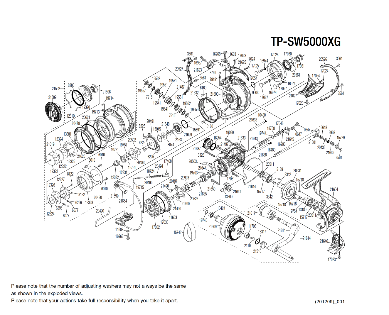 Twin Power 5000 SW C XG Reel Spare Parts