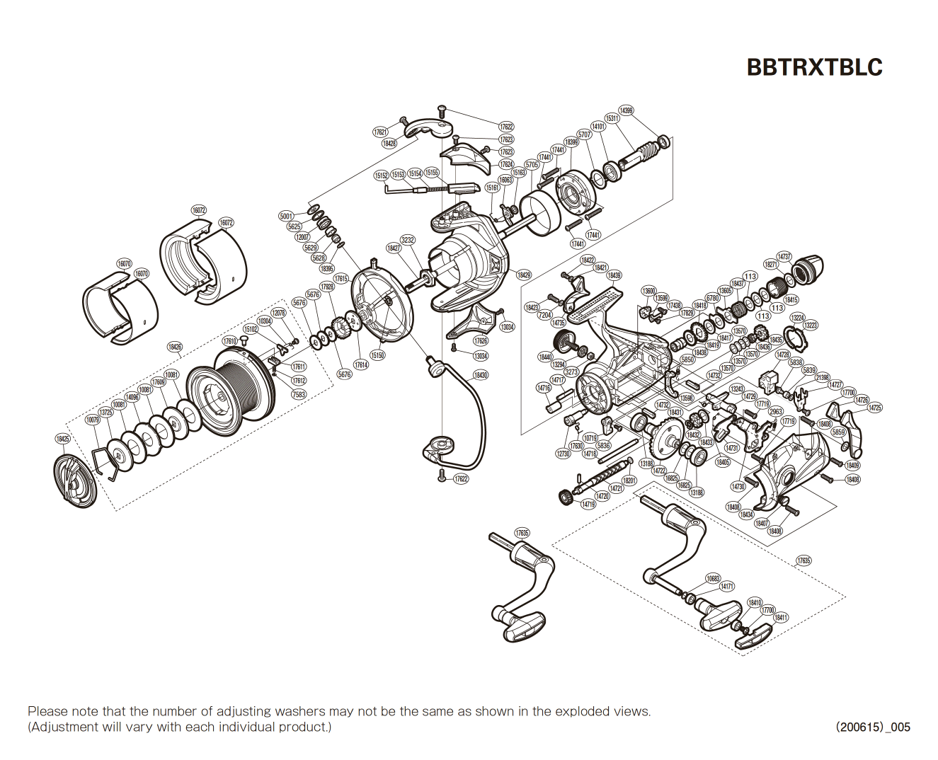 Onderdelen voor Baitrunner XTB Big Longcast 14000 molens