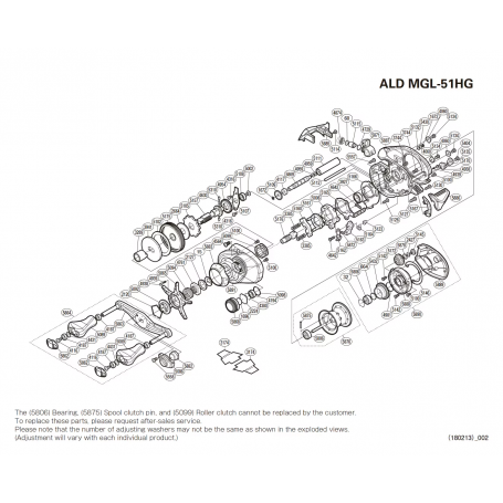 Ersatzteile für Aldebaran 51 MGL HG Linkshänder Rollen