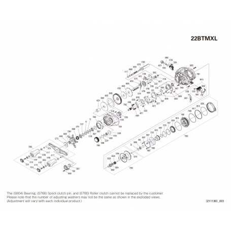 Bantam 151 XG Left-handed Reel Spare Parts