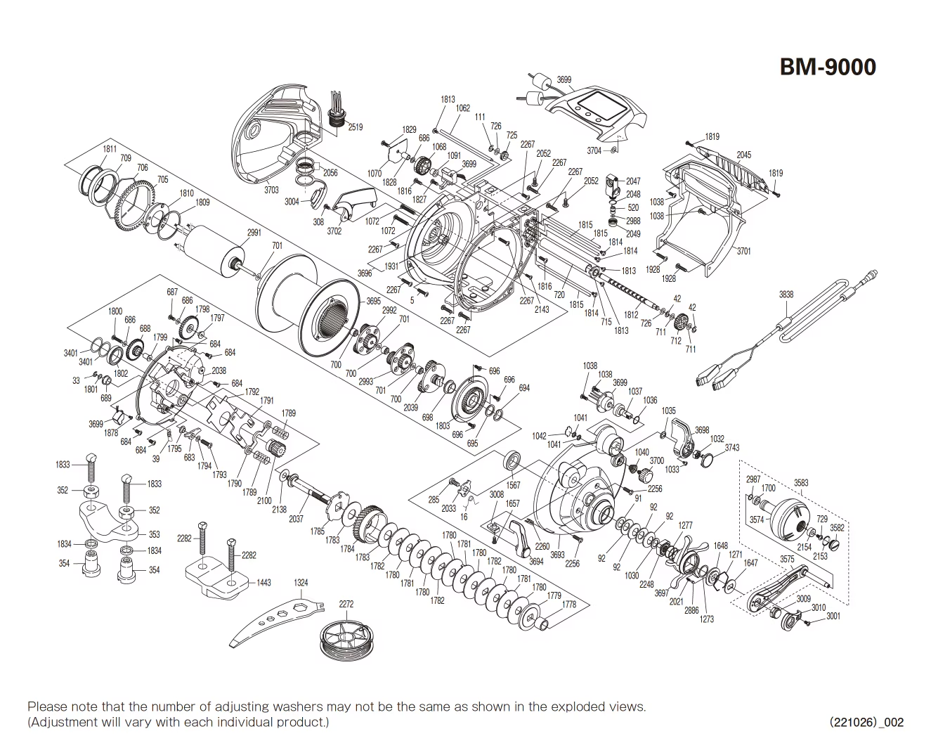 Beastmaster 9000 B Right-handed Reel Spare Parts