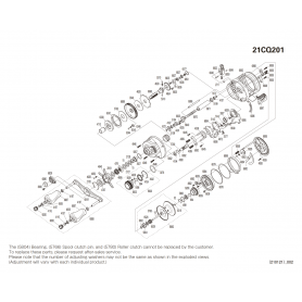 Onderdelen voor Calcutta Conquest 201 A Linkshandig molens