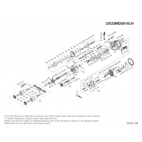 Onderdelen voor Calcutta Conquest 301 MD XG Linkshandig Long Handle molens