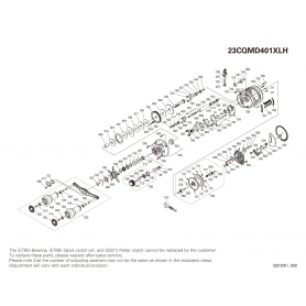 Despiece Carrete Calcutta Conquest MD 401 XG Mano izquierda Long Handle