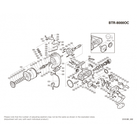 Ersatzteile für Baitrunner 8000 OC Rollen