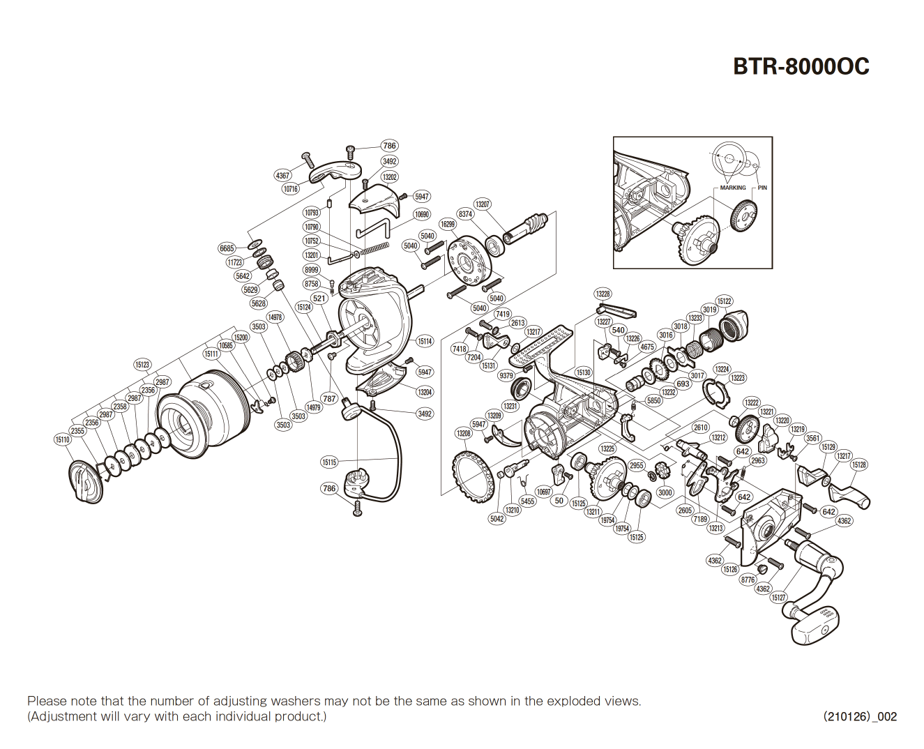 Ersatzteile für Baitrunner 8000 OC Rollen