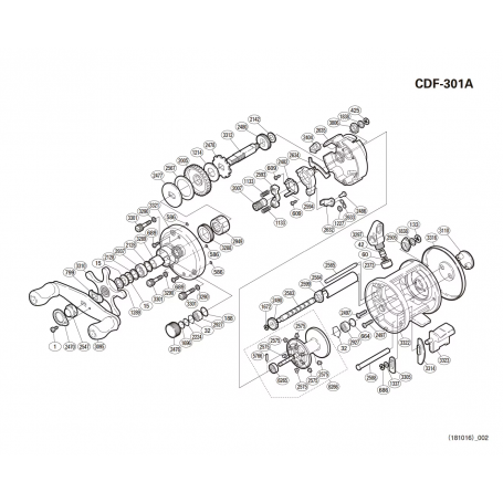 Cardiff 301 A left-handed Reel Spare Parts