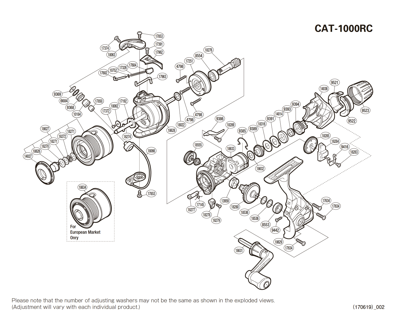 Catana 1000 RC Reel Spare Parts
