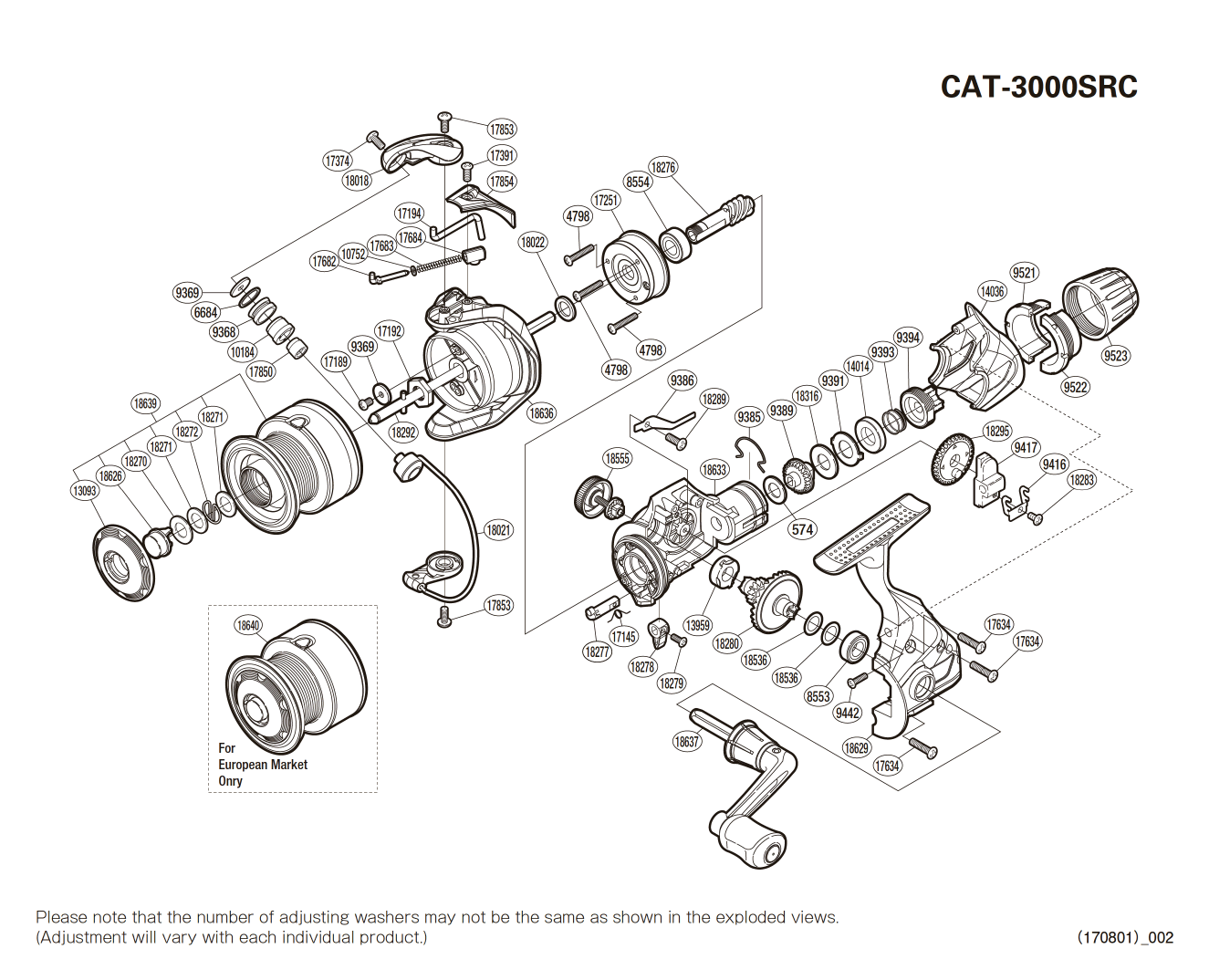 Catana 3000 RC Reel Spare Parts